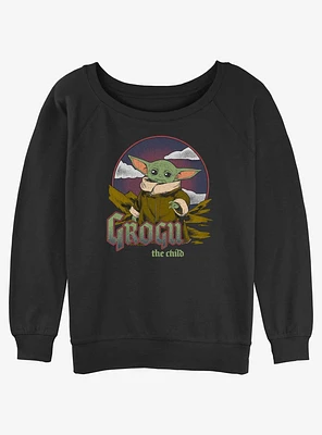 Star Wars The Mandalorian Grogu Child Badge Slouchy Sweatshirt