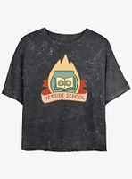 Disney The Owl House Hexside School Logo Mineral Wash Girls Crop T-Shirt
