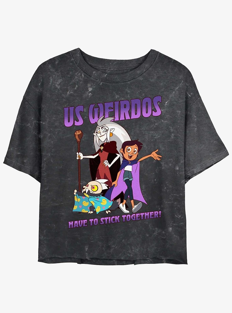 Disney The Owl House Weirdos Unite Mineral Wash Girls Crop T-Shirt
