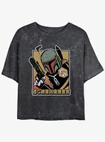 Star Wars Boba Fett Bounty Hunter Mineral Wash Girls Crop T-Shirt