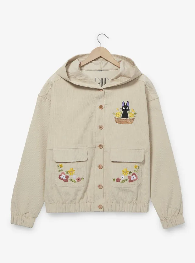 Boxlunch Studio Ghibli Kiki's Delivery Service Jiji Floral Women's Corduroy  Jacket - BoxLunch Exclusive