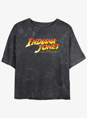 Indiana Jones and the Dial of Destiny Logo Mineral Wash Womens Crop T-Shirt