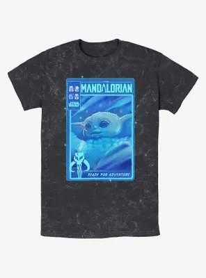 Star Wars The Mandalorian Grogu Ready For Adventure Poster Mineral Wash T-Shirt