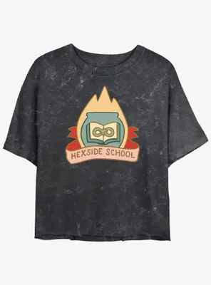 Disney The Owl House Hexside School Logo Mineral Wash Womens Crop T-Shirt