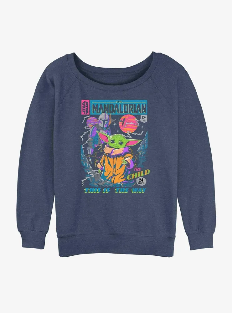 Star Wars The Mandalorian Comic Cover Womens Slouchy Sweatshirt