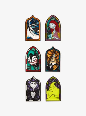 Loungefly The Nightmare Before Christmas Stained Glass Window Blind Box Enamel Pin