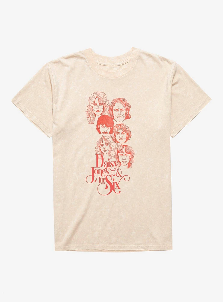 Daisy Jones & The Six Band Illustration Mineral Wash T-Shirt