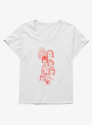 Daisy Jones & The Six Band Illustration Girls T-Shirt Plus