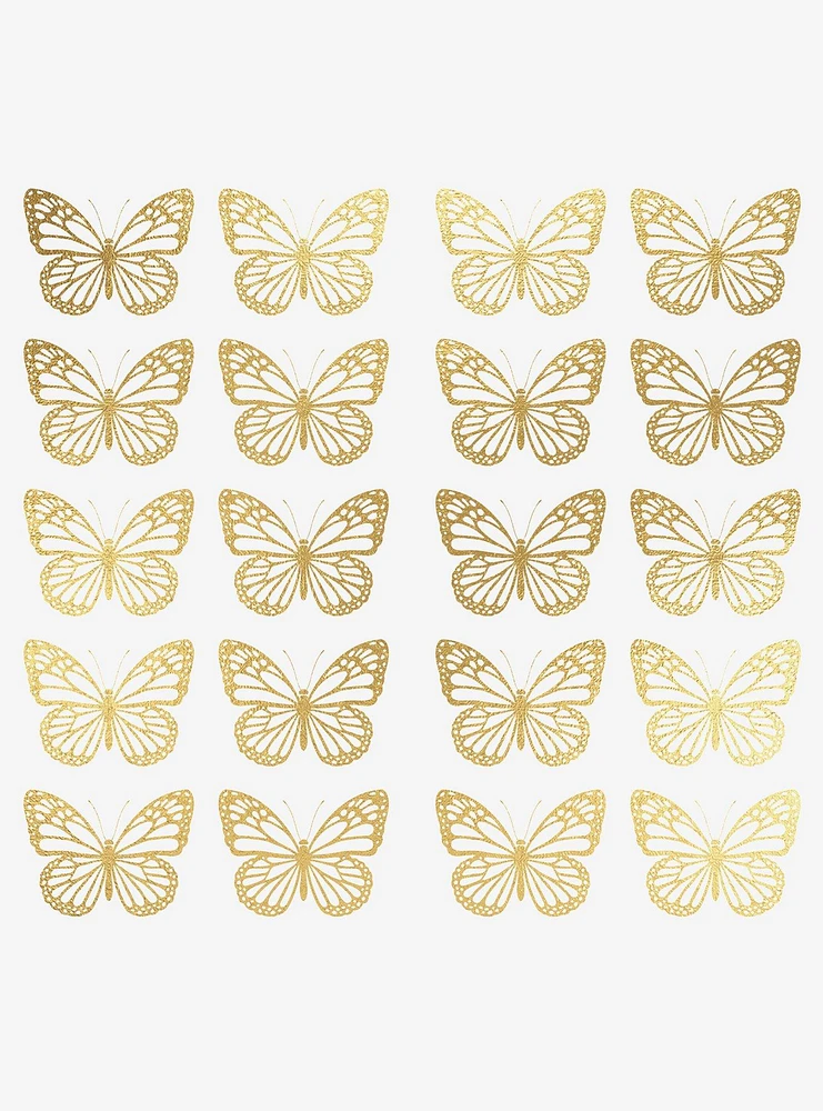 Gold Butterfly Peel And Stick Wall Decals