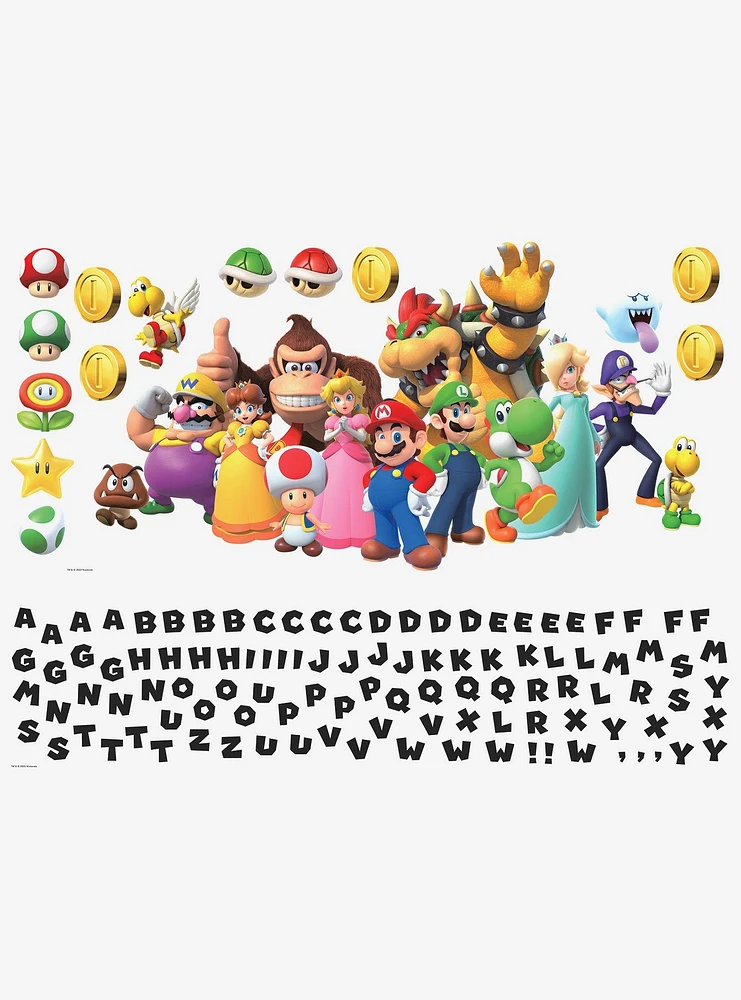 Super Mario Giant Peel & Stick Wall Decal With Alphabet