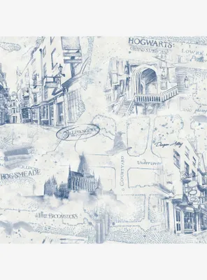 Harry Potter Blue Map Peel & Stick Wallpaper