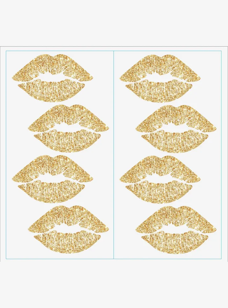 Lip Peel And Stick Wall Decals With Glitter