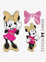 Disney Minnie Mouse Peel And Stick Wall Decals With Glitter