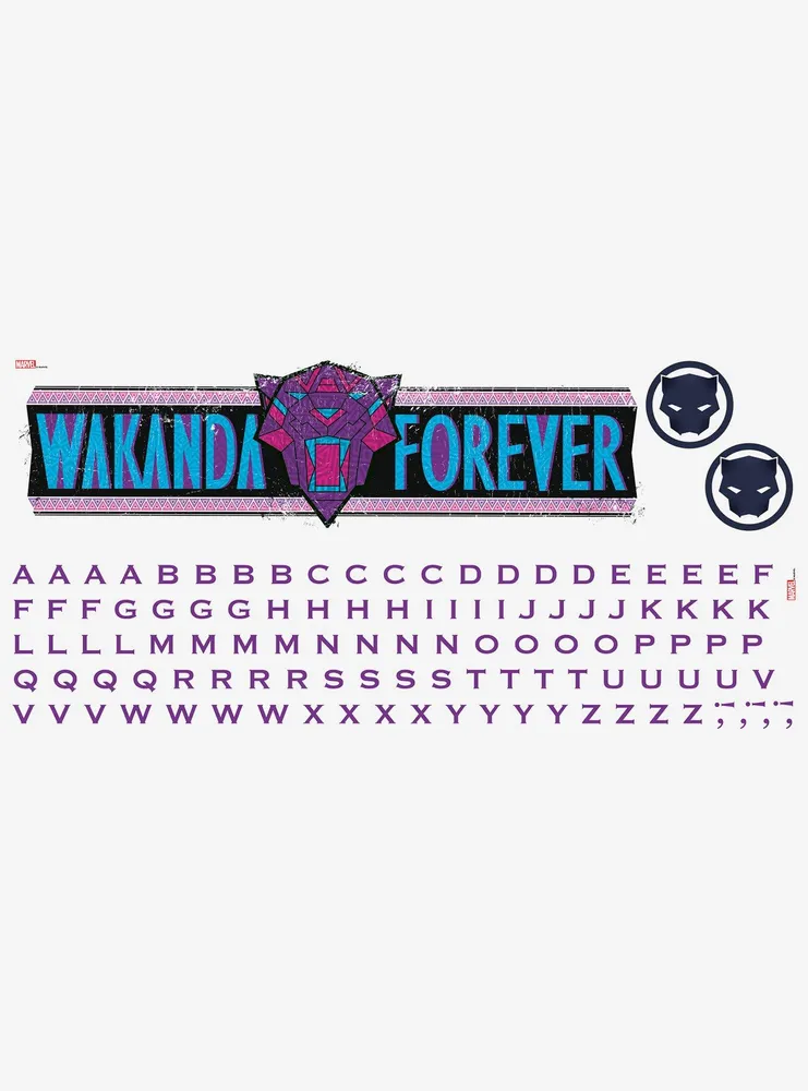 Marvel Black Panther: Wakanda Forever Peel & Stick Wall Decals With Alphabet