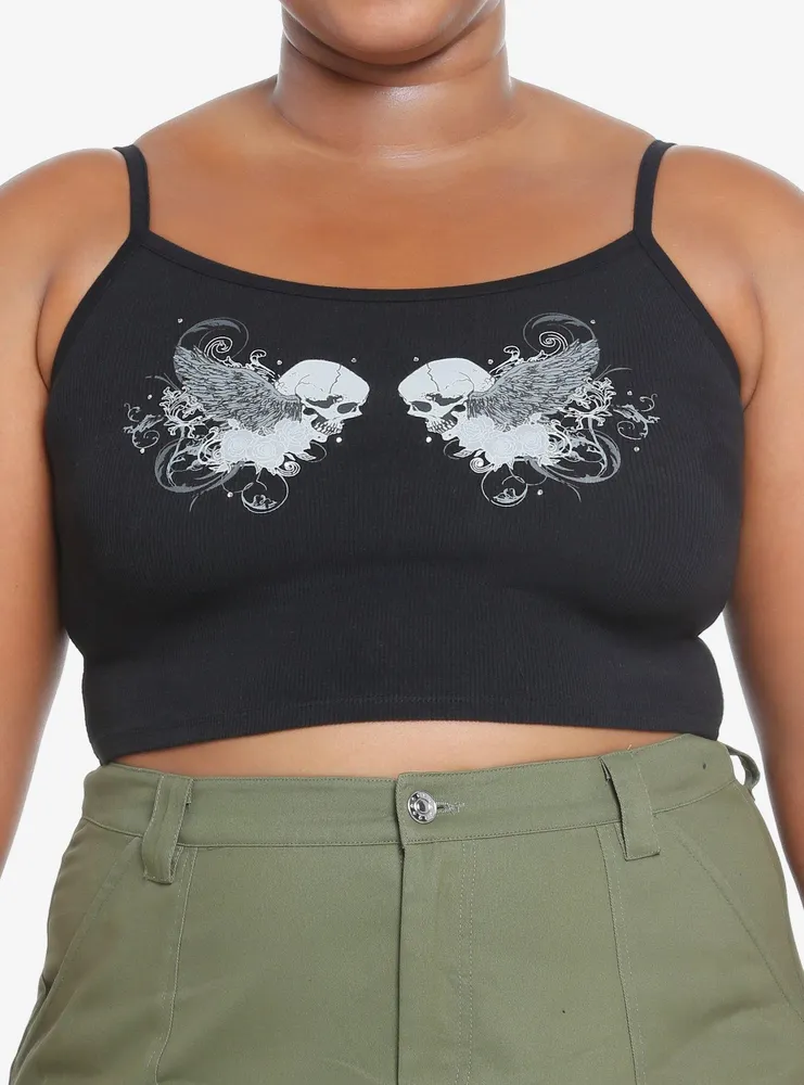 Wing Skull Crop Girls Cami Plus