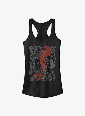 Disney The Little Mermaid Ariel Silhouette Girls Tank