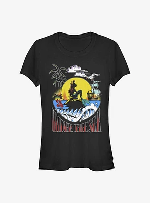 Disney The Little Mermaid Under Sea Sunset Poster Girls T-Shirt