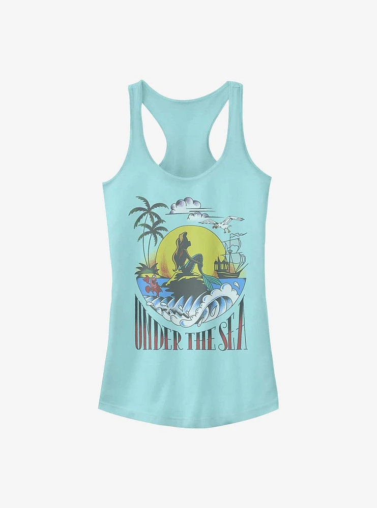 Disney The Little Mermaid Sunset Poster Girls Tank