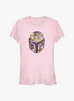 Star Wars The Mandalorian Floral Helmet Girls T-Shirt