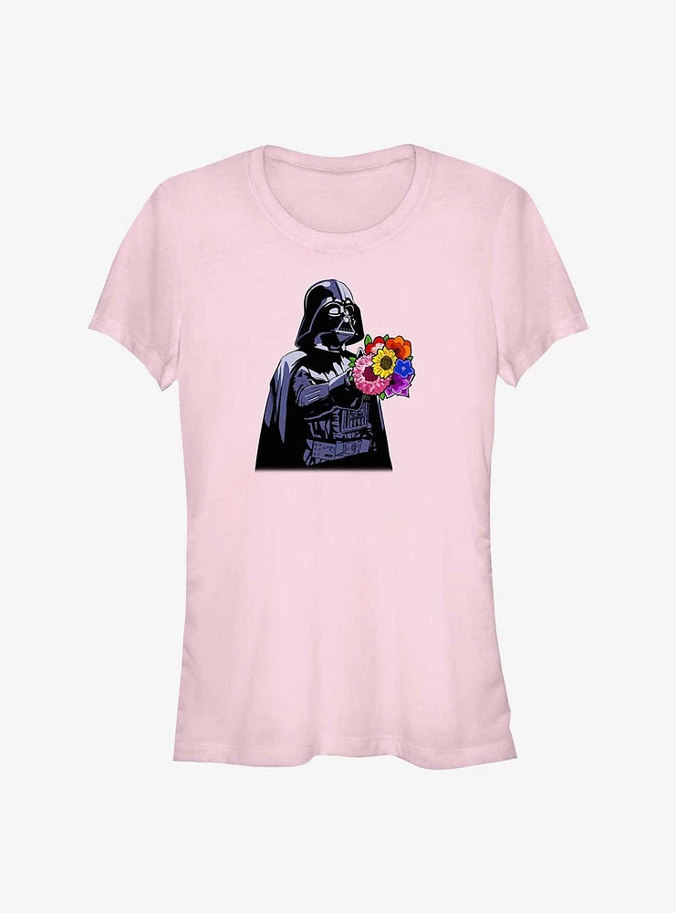 Star Wars Vader Handing Flowers Girls T-Shirt