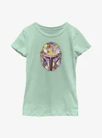 Star Wars The Mandalorian Floral Helmet Youth Girls T-Shirt