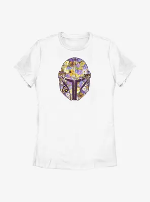 Star Wars The Mandalorian Floral Helmet Womens T-Shirt