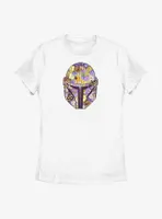 Star Wars The Mandalorian Floral Helmet Womens T-Shirt