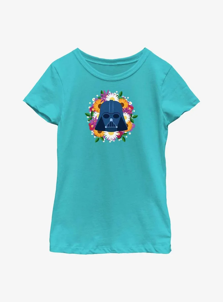 Star Wars Vader Floral Helmet Youth Girls T-Shirt