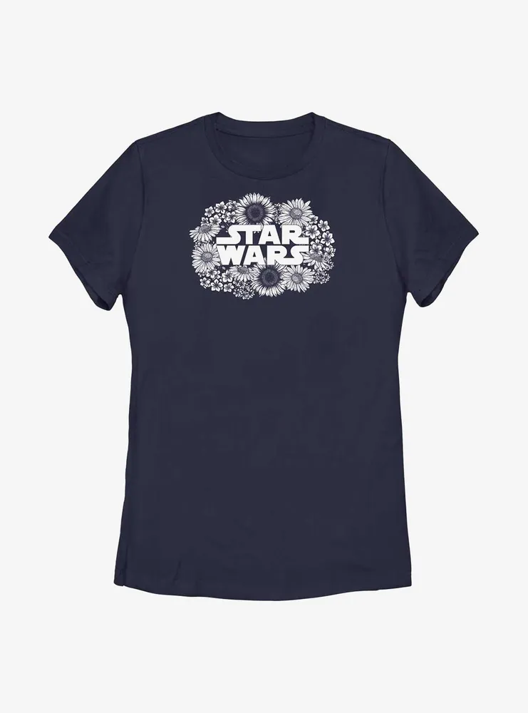 Star Wars Flowers Logo Womens T-Shirt