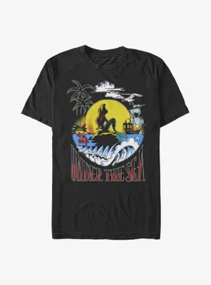 Disney The Little Mermaid Under Sea Sunset Poster T-Shirt
