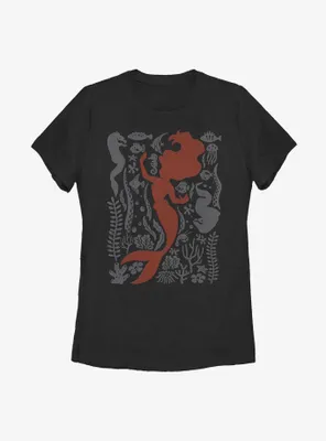 Disney The Little Mermaid Ariel Silhouette Womens T-Shirt