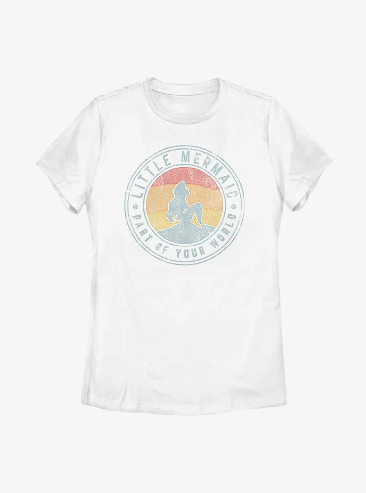 Disney The Little Mermaid Sunset Badge Womens T-Shirt