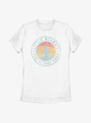 Disney The Little Mermaid Sunset Badge Womens T-Shirt