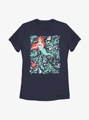 Disney The Little Mermaid Swirly Poster Womens T-Shirt