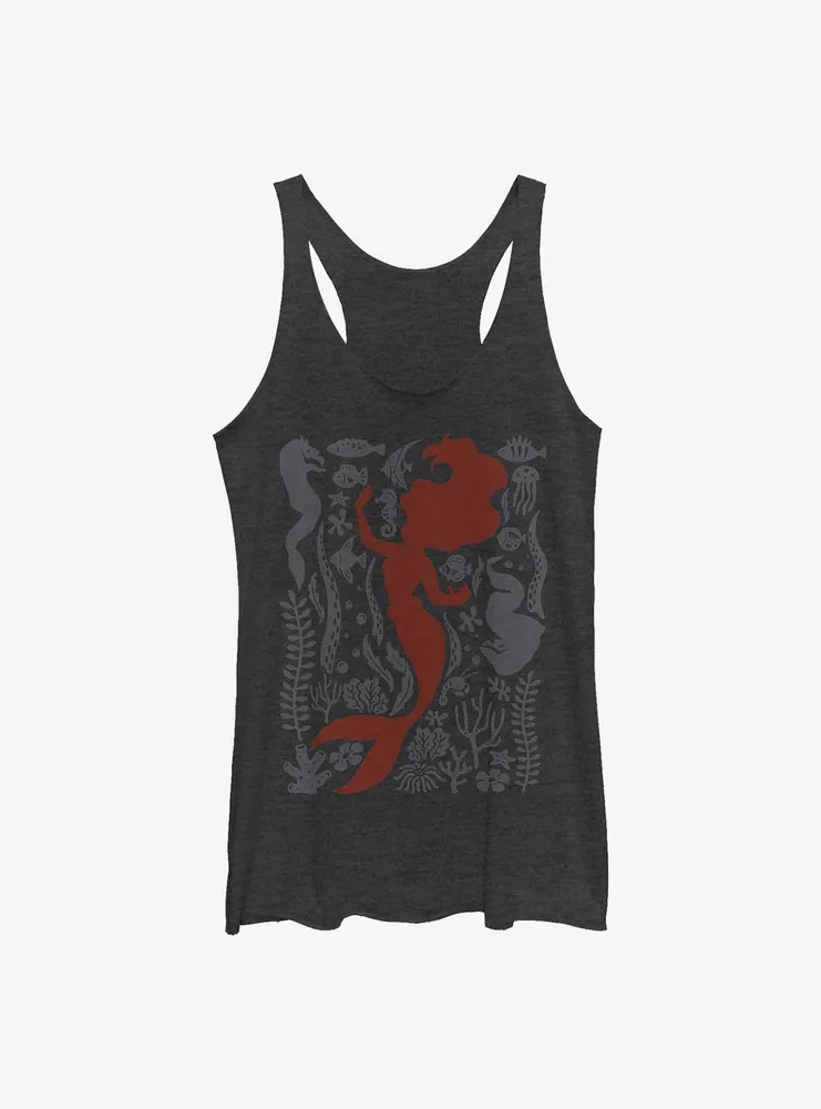 Disney The Little Mermaid Ariel Silhouette Womens Tank Top