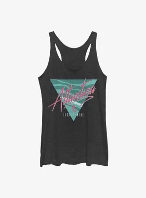 Disney The Little Mermaid Retro Atlantica 89 Logo Womens Tank Top