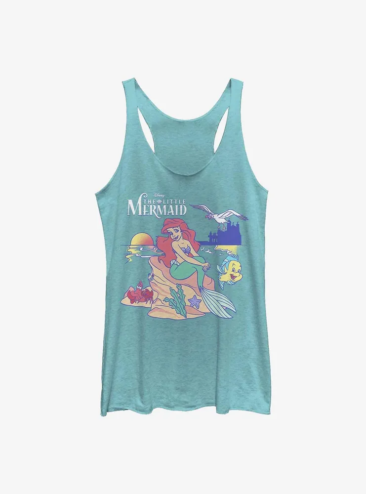 Disney The Little Mermaid Seaside Besties Logo Womens Tank Top