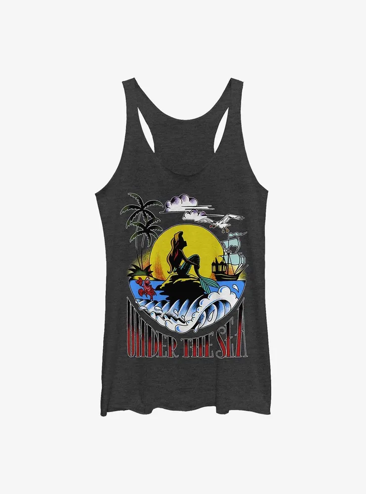 Disney The Little Mermaid Under Sea Sunset Poster Womens Tank Top