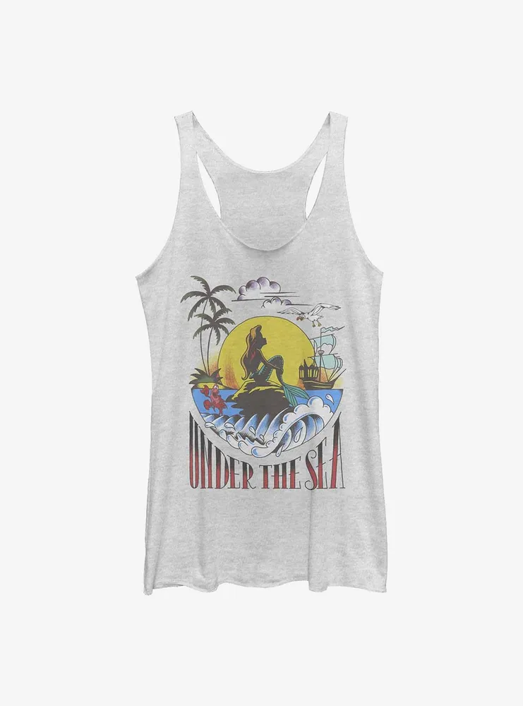 Disney The Little Mermaid Sunset Poster Womens Tank Top