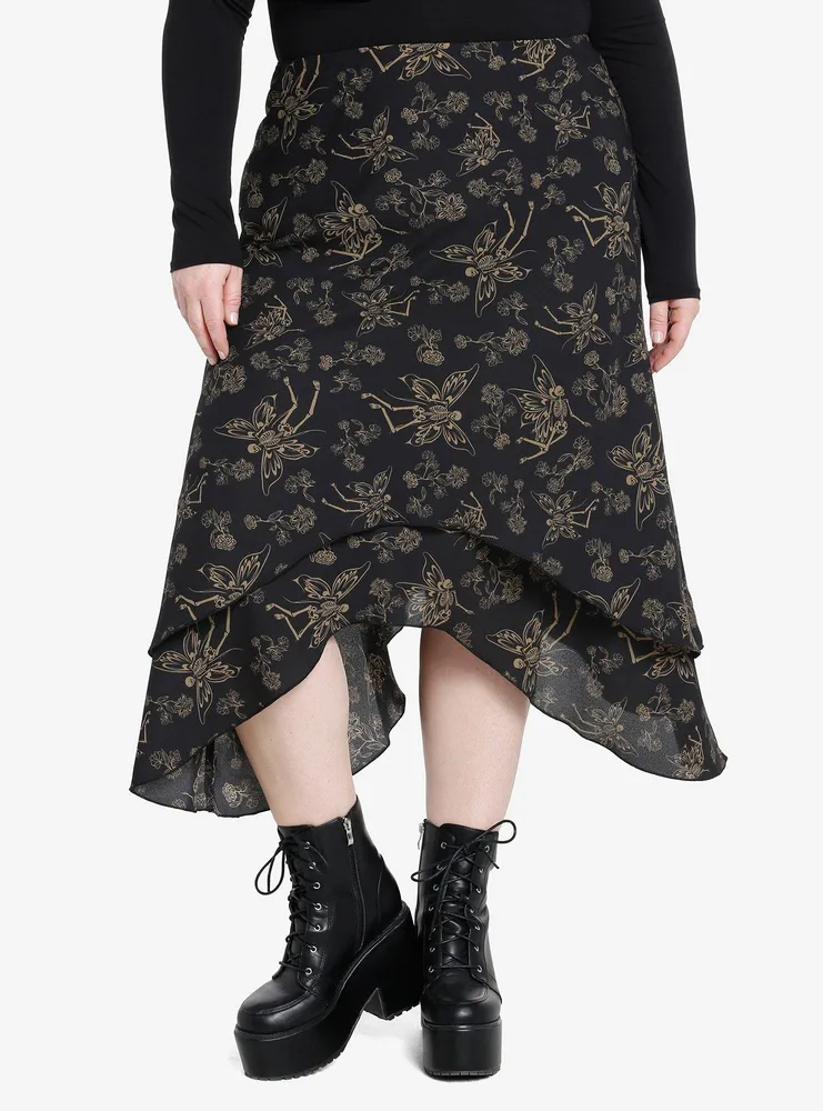 Thorn & Fable Skeleton Fairy Tiered Midi Skirt Plus