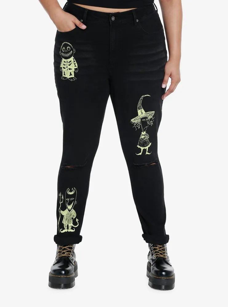 Her Universe The Nightmare Before Christmas Oogie Boogie & His Boys Glow-In-The-Dark Mom Jeans Plus