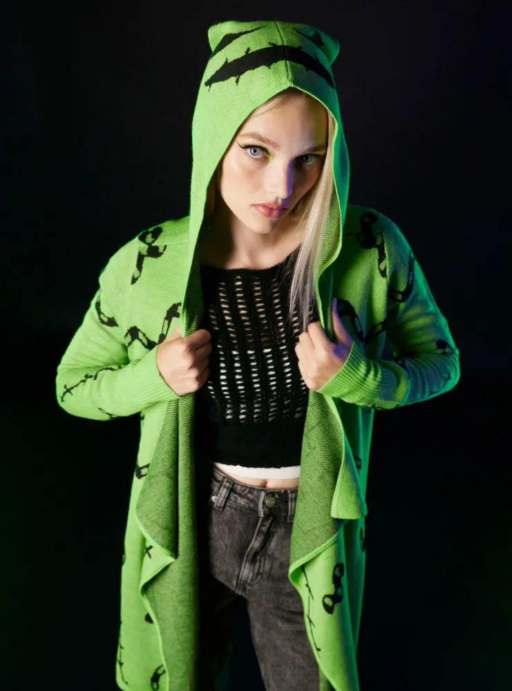 Hot Topic Her Universe The Nightmare Before Christmas Oogie Boogie Glow-In-The-Dark  Girls Drape Cardigan