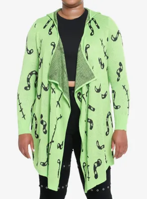 Her Universe The Nightmare Before Christmas Oogie Boogie Glow-In-The-Dark Girls Drape Cardigan Plus