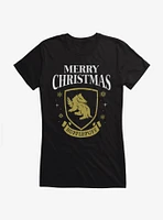 Harry Potter Merry Christmas Hufflepuff Girls T-Shirt