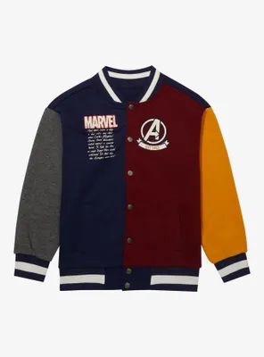 Marvel Avengers Color Block Youth Varsity Jacket - BoxLunch Exclusive