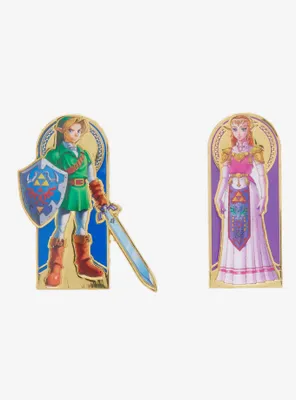 Nintendo The Legend of Zelda Link & Zelda Portrait Enamel Pin Set - BoxLunch Exclusive