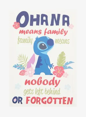 Disney Lilo & Stitch Ohana Quote Wall Art