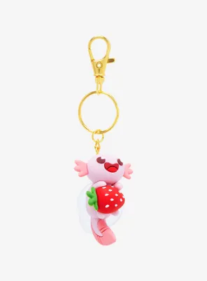 Strawberry Axolotl Figural Keychain - BoxLunch Exclusive