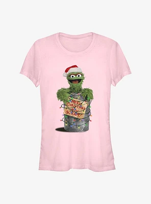 Sesame Street Oscar the Grouch Merry Christmas Now Scram Girls T-Shirt