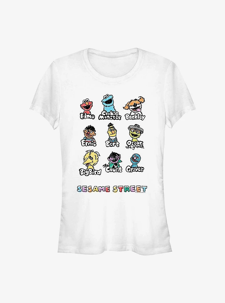 Sesame Street Puppet Line Up Girls T-Shirt